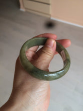 Load image into Gallery viewer, 54.5mm Certified type A 100% Natural dark green/brown/black Jadeite bangle N106-3780
