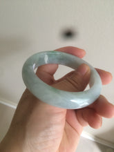 Load image into Gallery viewer, 52.5mm Certified type A 100% Natural green white Jadeite Jade bangle A77-2424
