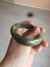 Load image into Gallery viewer, 54.5mm Certified type A 100% Natural dark green/brown/black Jadeite bangle N106-3780
