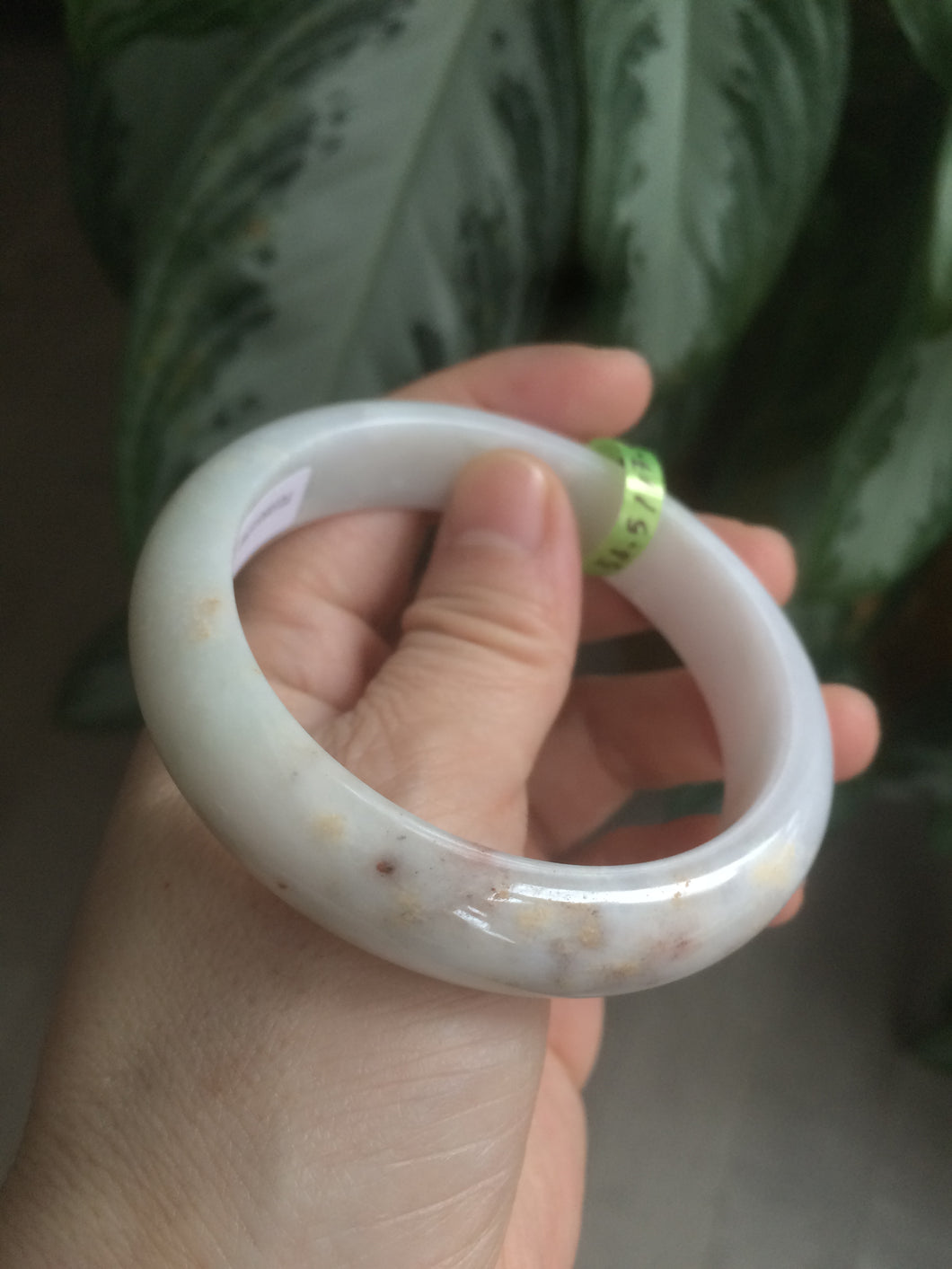 56.5mm certificated Type A 100% Natural white/red/brown Jadeite Jade bangle AE28-5705