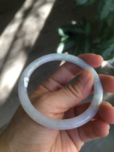 Load image into Gallery viewer, 55.7mm certified 100% natural green/white/purple round cut jadeite jade bangle E52-5262
