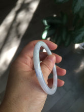 Load image into Gallery viewer, 55.7mm certified 100% natural green/white/purple round cut jadeite jade bangle E52-5262
