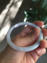 Load image into Gallery viewer, 55.7mm certified 100% natural green/white/purple round cut jadeite jade bangle E52-5262
