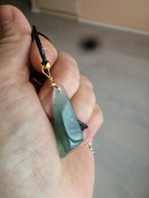 Load image into Gallery viewer, 100% Natural icy watery dark green triangular prism jadeite Jade pendant necklace S43
