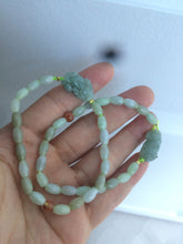 Load image into Gallery viewer, 100% natural jadeite jade 3D small PiXiu(貔貅) bracelet AC48 (Clearance item)
