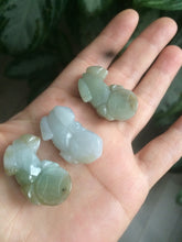 Load image into Gallery viewer, 100% natural type A jadeite jade green/white 3D PiXiu(貔貅) pendant/bracelet AE26

