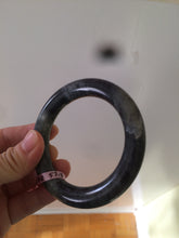 Load image into Gallery viewer, Sale! Certified 53.4mm 100% Natural black/gray round cut nephrite Hetian Jade bangle E9-5546
