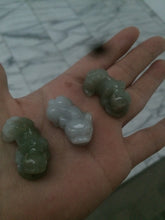 Load image into Gallery viewer, 100% natural type A jadeite jade green/white 3D PiXiu(貔貅) pendant/bracelet AE26
