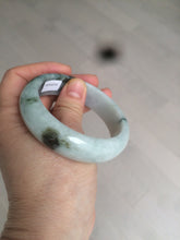 Load image into Gallery viewer, 55.5mm Certified type A 100% Natural green/white chubby Jadeite bangle N103-3792
