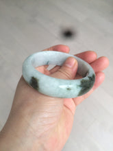 Load image into Gallery viewer, 55.5mm Certified type A 100% Natural green/white chubby Jadeite bangle N103-3792
