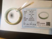 Load image into Gallery viewer, 58.5mm certificated Type A 100% Natural green/brown Jadeite Jade bangle AD60-0598
