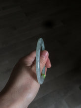 Load image into Gallery viewer, 52mm Certified Type A 100% Natural super watery green flat style Jadeite bangle L110-0036
