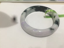 Load image into Gallery viewer, 57.8mm certified  100% natural light green/purple jadeite jade bangle F110-6206
