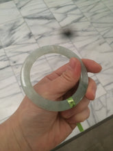 Load image into Gallery viewer, 52mm Certified Type A 100% Natural super watery green flat style Jadeite bangle L110-0036
