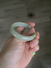 Load image into Gallery viewer, 49.5mm Type A 100% Natural icy light green oval Jadeite Jade bangle L109
