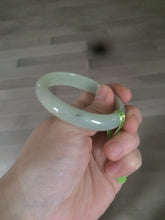 Load image into Gallery viewer, 49.5mm Type A 100% Natural icy light green oval Jadeite Jade bangle L109
