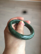 Load image into Gallery viewer, 58mm Certified Type A 100% Natural spinach green/black Jadeite Jade bangle S41-9254
