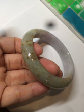 Load image into Gallery viewer, 55.7mm certified 100% natural green/brown/purple jadeite jade bangle AT44-1649
