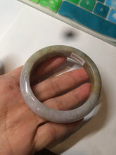 Load image into Gallery viewer, 55.7mm certified 100% natural green/brown/purple jadeite jade bangle AT44-1649
