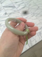 Load image into Gallery viewer, 49.5mm Type A 100% Natural icy light green oval Jadeite Jade bangle L109
