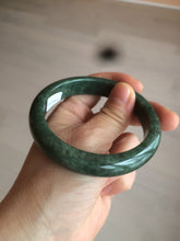 Load image into Gallery viewer, 58mm Certified Type A 100% Natural spinach green/black Jadeite Jade bangle S41-9254
