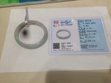 Load image into Gallery viewer, 50.5mm Certified Type A 100% Natural sunny green/white Oval Jadeite Jade bangle F115-0086
