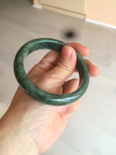 Load image into Gallery viewer, 58mm Certified Type A 100% Natural spinach green/black Jadeite Jade bangle S41-9254
