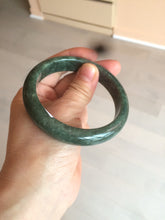 Load image into Gallery viewer, 58mm Certified Type A 100% Natural spinach green/black Jadeite Jade bangle S41-9254
