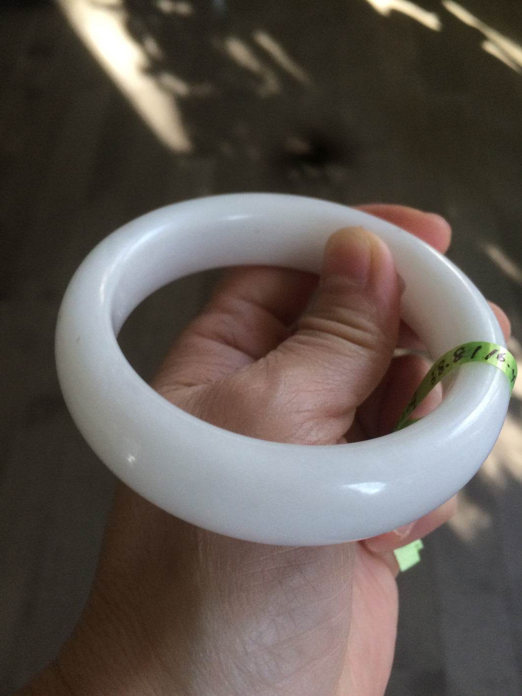 58.8mm Certified Type A 100% Natural white Hetian (nephrite) Jade bangle AD2-4229
