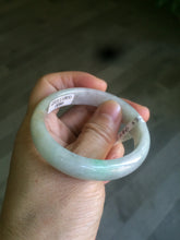 Load image into Gallery viewer, 50.5mm Certified Type A 100% Natural sunny green/white Oval Jadeite Jade bangle F115-0086
