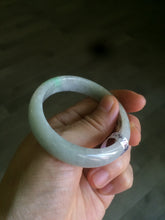 Load image into Gallery viewer, 50.5mm Certified Type A 100% Natural sunny green/white Oval Jadeite Jade bangle F115-0086
