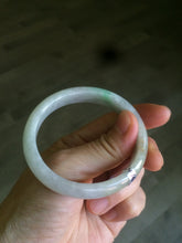 Load image into Gallery viewer, 50.5mm Certified Type A 100% Natural sunny green/white Oval Jadeite Jade bangle F115-0086
