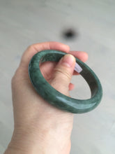 Load image into Gallery viewer, 58mm Certified Type A 100% Natural spinach green/black Jadeite Jade bangle S41-9254
