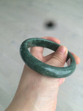 Load image into Gallery viewer, 58mm Certified Type A 100% Natural spinach green/black Jadeite Jade bangle S41-9254
