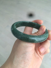 Load image into Gallery viewer, 58mm Certified Type A 100% Natural spinach green/black Jadeite Jade bangle S41-9254
