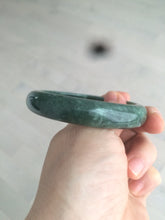 Load image into Gallery viewer, 58mm Certified Type A 100% Natural spinach green/black Jadeite Jade bangle S41-9254
