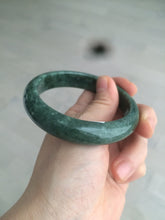 Load image into Gallery viewer, 58mm Certified Type A 100% Natural spinach green/black Jadeite Jade bangle S41-9254
