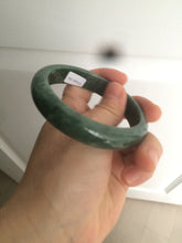 Load image into Gallery viewer, 58mm Certified Type A 100% Natural spinach green/black Jadeite Jade bangle S41-9254
