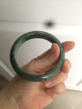 Load image into Gallery viewer, 58mm Certified Type A 100% Natural spinach green/black Jadeite Jade bangle S41-9254
