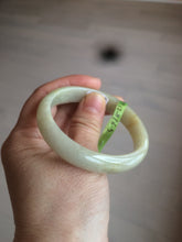 Load image into Gallery viewer, 52mm certified 100% natural Type A green/yellow oval jadeite jade bangle s39-8541
