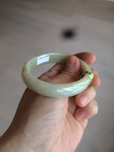 Load image into Gallery viewer, 52mm certified 100% natural Type A green/yellow oval jadeite jade bangle s39-8541
