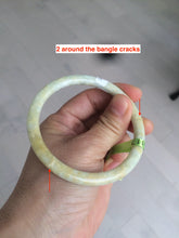 Load image into Gallery viewer, 57-58mm certified Type A 100% Natural icy yellow round cut Jadeite Jade bangle group GC Add on item. No sale individually!
