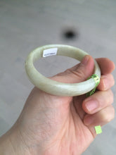 Load image into Gallery viewer, 52mm certified 100% natural Type A green/yellow oval jadeite jade bangle s39-8541
