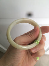 Load image into Gallery viewer, 52mm certified 100% natural Type A green/yellow oval jadeite jade bangle s39-8541
