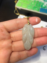 Load image into Gallery viewer, 100% natural icy watery clear white type A jadeite jade leaf/blessed melon  pendant necklace group E54
