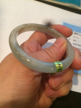 Load image into Gallery viewer, 50.5mm Certified Type A 100% Natural icy green brown oval Jadeite Jade bangle E55-3561
