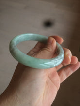 Load image into Gallery viewer, 58mm Certified Type A 100% Natural sunny green/gray Jadeite Jade bangle C62-4547
