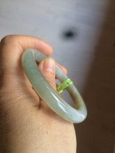 Load image into Gallery viewer, 50.5mm Certified Type A 100% Natural icy green brown oval Jadeite Jade bangle E55-3561
