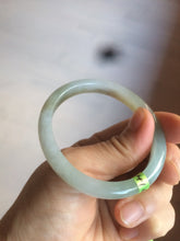 Load image into Gallery viewer, 50.5mm Certified Type A 100% Natural icy green brown oval Jadeite Jade bangle E55-3561
