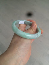 Load image into Gallery viewer, 58mm Certified Type A 100% Natural sunny green/gray Jadeite Jade bangle C62-4547

